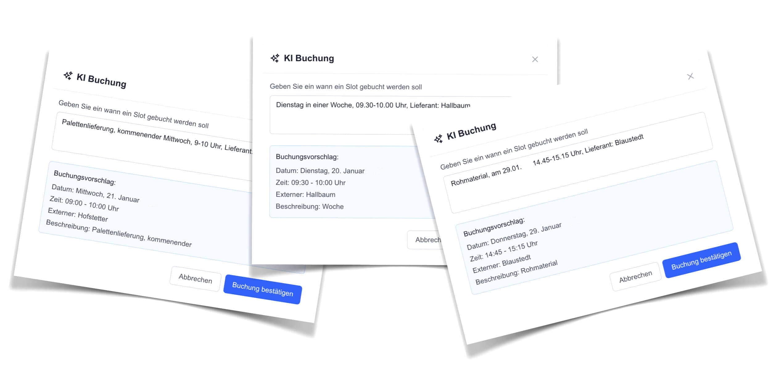 KI-unterstützte Zeitslot-Buchung - Sprachbasierte Slotbuchung mit künstlicher Intelligenz für natürliche Spracheingabe